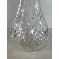 BOTTIGLIA VETRO CRISTALLO BOEMIA DESIGN MID CENTURY SFACCETTATA VASO PORTA FIORI
