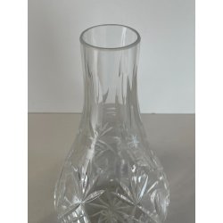 BOTTIGLIA VETRO CRISTALLO BOEMIA DESIGN MID CENTURY SFACCETTATA VASO PORTA FIORI