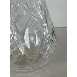 BOTTIGLIA VETRO CRISTALLO BOEMIA DESIGN MID CENTURY SFACCETTATA VASO PORTA FIORI