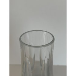 BOTTIGLIA VETRO CRISTALLO BOEMIA DESIGN MID CENTURY SFACCETTATA VASO PORTA FIORI