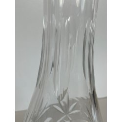 BOTTIGLIA VETRO CRISTALLO BOEMIA DESIGN MID CENTURY SFACCETTATA VASO PORTA FIORI
