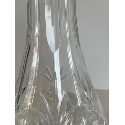 BOTTIGLIA VETRO CRISTALLO BOEMIA DESIGN MID CENTURY SFACCETTATA VASO PORTA FIORI