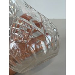 BOTTIGLIA VETRO CRISTALLO BOEMIA DESIGN MID CENTURY SFACCETTATA VASO PORTA FIORI