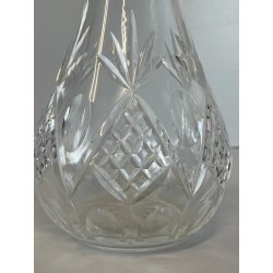 BOTTIGLIA VETRO CRISTALLO BOEMIA DESIGN MID CENTURY SFACCETTATA VASO PORTA FIORI