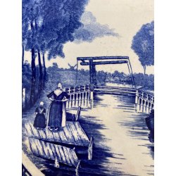 PIATTO da PARETE CERAMICA Delfts BOSH F.es Keramis LA LOUVIERE BELGIO ø 34,5 cm