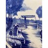 PIATTO da PARETE CERAMICA Delfts BOSH F.es Keramis LA LOUVIERE BELGIO ø 34,5 cm