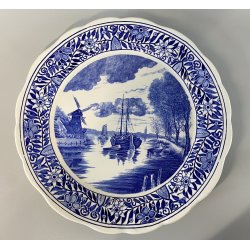 PIATTO da PARETE CERAMICA Delfts BOSH F.es Keramis LA LOUVIERE BELGIO ø 34,5cm