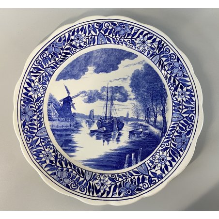 PIATTO da PARETE CERAMICA Delfts BOSH F.es Keramis LA LOUVIERE BELGIO ø 34,5cm