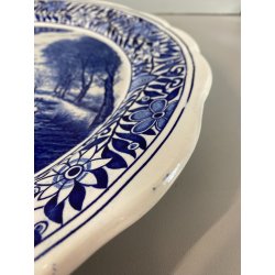 PIATTO da PARETE CERAMICA Delfts BOSH F.es Keramis LA LOUVIERE BELGIO ø 34,5cm