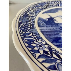 PIATTO da PARETE CERAMICA Delfts BOSH F.es Keramis LA LOUVIERE BELGIO ø 34,5cm