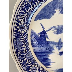 PIATTO da PARETE CERAMICA Delfts BOSH F.es Keramis LA LOUVIERE BELGIO ø 34,5cm