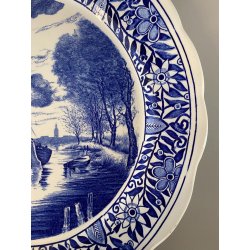 PIATTO da PARETE CERAMICA Delfts BOSH F.es Keramis LA LOUVIERE BELGIO ø 34,5cm