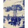 PIATTO da PARETE CERAMICA Delfts BOSH F.es Keramis LA LOUVIERE BELGIO ø 34,5cm