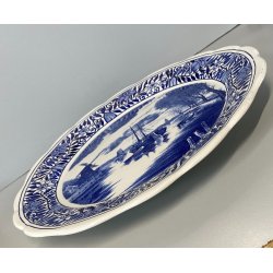 PIATTO da PARETE CERAMICA Delfts BOSH F.es Keramis LA LOUVIERE BELGIO ø 34,5cm