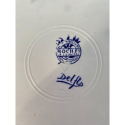 PIATTO da PARETE CERAMICA Delfts BOSH F.es Keramis LA LOUVIERE BELGIO ø 34,5cm