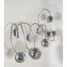 SET 3 APPLIQUE PARETE METALLO CROMATO ANNI 70 DESIGN BRACCI ORIENTABILI Reggiani
