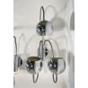 SET 3 APPLIQUE PARETE METALLO CROMATO ANNI 70 DESIGN BRACCI ORIENTABILI Reggiani