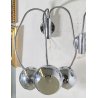SET 3 APPLIQUE PARETE METALLO CROMATO ANNI 70 DESIGN BRACCI ORIENTABILI Reggiani