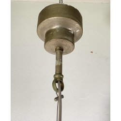 LAMPADARIO SOSPENSIONE DESIGN Sergio Mazza Tau VETRO ACCIAIO CROMATO ANNI 60