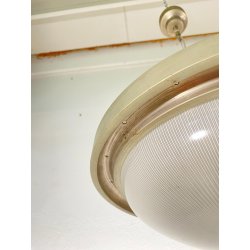 LAMPADARIO SOSPENSIONE DESIGN Sergio Mazza Tau VETRO ACCIAIO CROMATO ANNI 60