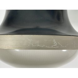 LAMPADARIO SOSPENSIONE DESIGN Sergio Mazza Tau VETRO ACCIAIO CROMATO ANNI 60