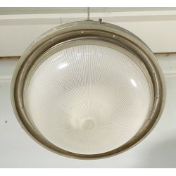 LAMPADARIO SOSPENSIONE DESIGN Sergio Mazza Tau VETRO ACCIAIO CROMATO ANNI 60