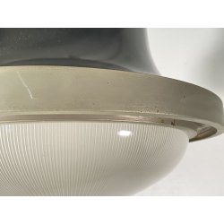 LAMPADARIO SOSPENSIONE DESIGN Sergio Mazza Tau VETRO ACCIAIO CROMATO ANNI 60