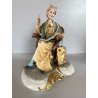 SCULTURA "La Nonna" Tiche TOSCA PORCELLANA Biscuit CAPODIMONTE 22 cm/h '900