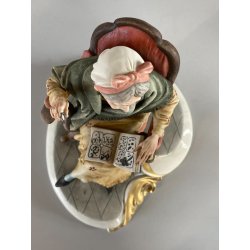 SCULTURA "La Nonna" Tiche TOSCA PORCELLANA Biscuit CAPODIMONTE 22 cm/h '900