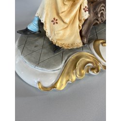 SCULTURA "La Nonna" Tiche TOSCA PORCELLANA Biscuit CAPODIMONTE 22 cm/h '900