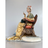 SCULTURA "La Nonna" Tiche TOSCA PORCELLANA Biscuit CAPODIMONTE 22 cm/h '900