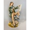 SCULTURA "L' abbozzo" Tiche by TOSCA PORCELLANA Biscuit CAPODIMONTE 26cm/h '900