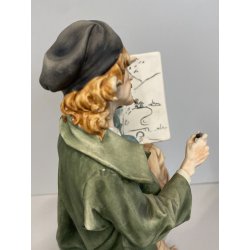 SCULTURA "L' abbozzo" Tiche by TOSCA PORCELLANA Biscuit CAPODIMONTE 26cm/h '900