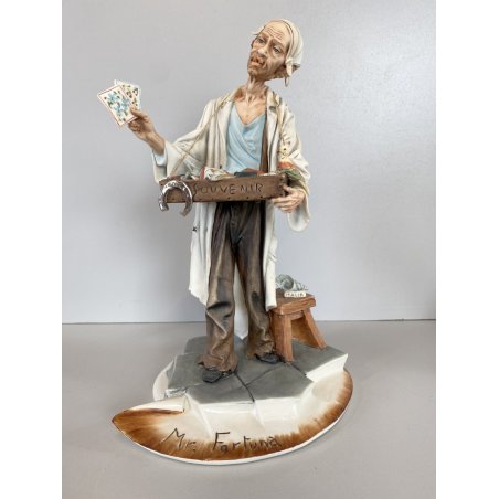 SCULTURA Mr. FORTUNA Tiche by TOSCA PORCELLANA Biscuit CAPODIMONTE 26,5cm/h '900