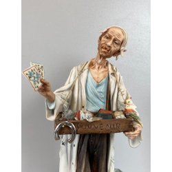 SCULTURA Mr. FORTUNA Tiche by TOSCA PORCELLANA Biscuit CAPODIMONTE 26,5cm/h '900
