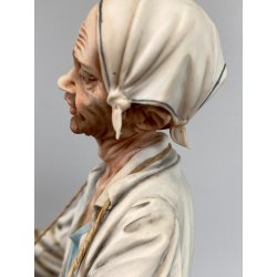 SCULTURA Mr. FORTUNA Tiche by TOSCA PORCELLANA Biscuit CAPODIMONTE 26,5cm/h '900