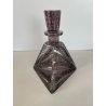 ANTICA BOTTIGLIA LIBERTY DECANTER CRISTALLO MOLATO VIOLA DECORO ARGENTO ANNI '20