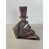ANTICA BOTTIGLIA LIBERTY DECANTER CRISTALLO MOLATO VIOLA DECORO ARGENTO ANNI '20
