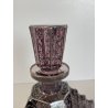 ANTICA BOTTIGLIA LIBERTY DECANTER CRISTALLO MOLATO VIOLA DECORO ARGENTO ANNI '20