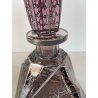ANTICA BOTTIGLIA LIBERTY DECANTER CRISTALLO MOLATO VIOLA DECORO ARGENTO ANNI '20