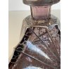 ANTICA BOTTIGLIA LIBERTY DECANTER CRISTALLO MOLATO VIOLA DECORO ARGENTO ANNI '20