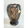 ANTICO VASO DE WAN DECO CRISTALLO VIOLA MOLATO DECORO FLOREALE ARGENTO ANNI '30