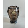 ANTICO VASO DE WAN DECO CRISTALLO VIOLA MOLATO DECORO FLOREALE ARGENTO ANNI '30