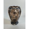 ANTICO VASO DE WAN DECO CRISTALLO VIOLA MOLATO DECORO FLOREALE ARGENTO ANNI '30