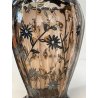 ANTICO VASO DE WAN DECO CRISTALLO VIOLA MOLATO DECORO FLOREALE ARGENTO ANNI '30