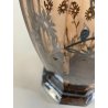 ANTICO VASO DE WAN DECO CRISTALLO VIOLA MOLATO DECORO FLOREALE ARGENTO ANNI '30