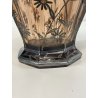 ANTICO VASO DE WAN DECO CRISTALLO VIOLA MOLATO DECORO FLOREALE ARGENTO ANNI '30