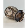 ANTICO VASO DE WAN DECO CRISTALLO VIOLA MOLATO DECORO FLOREALE ARGENTO ANNI '30