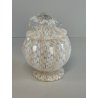 VASO VETRO MURANO BAROVIER TRECCIA TRASPARENTE FIORE BIANCO ROSA EPOCA 1900