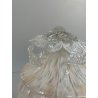 VASO VETRO MURANO BAROVIER TRECCIA TRASPARENTE FIORE BIANCO ROSA EPOCA 1900